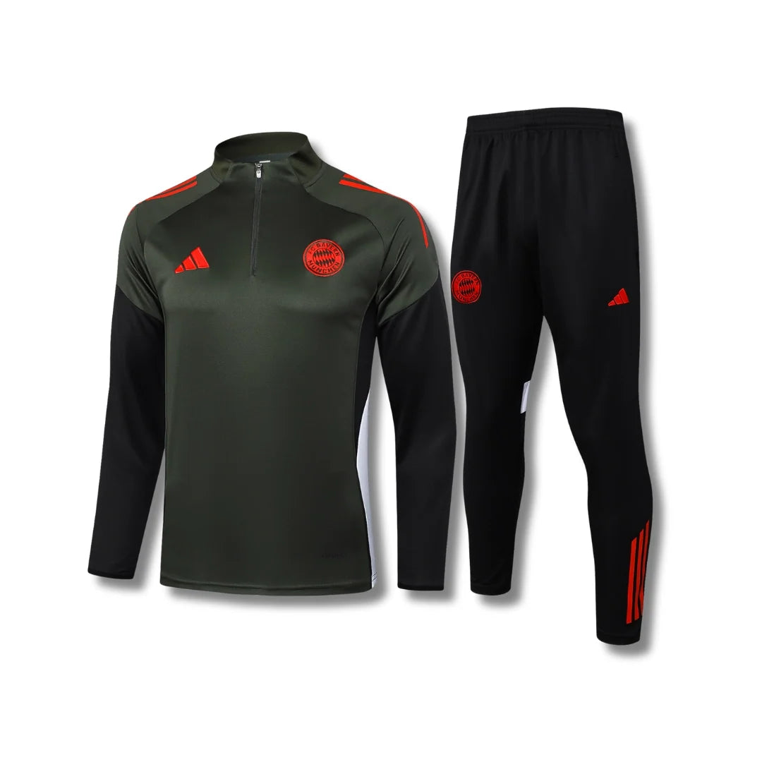 Bayern Red/Olive Tracksuit - front view