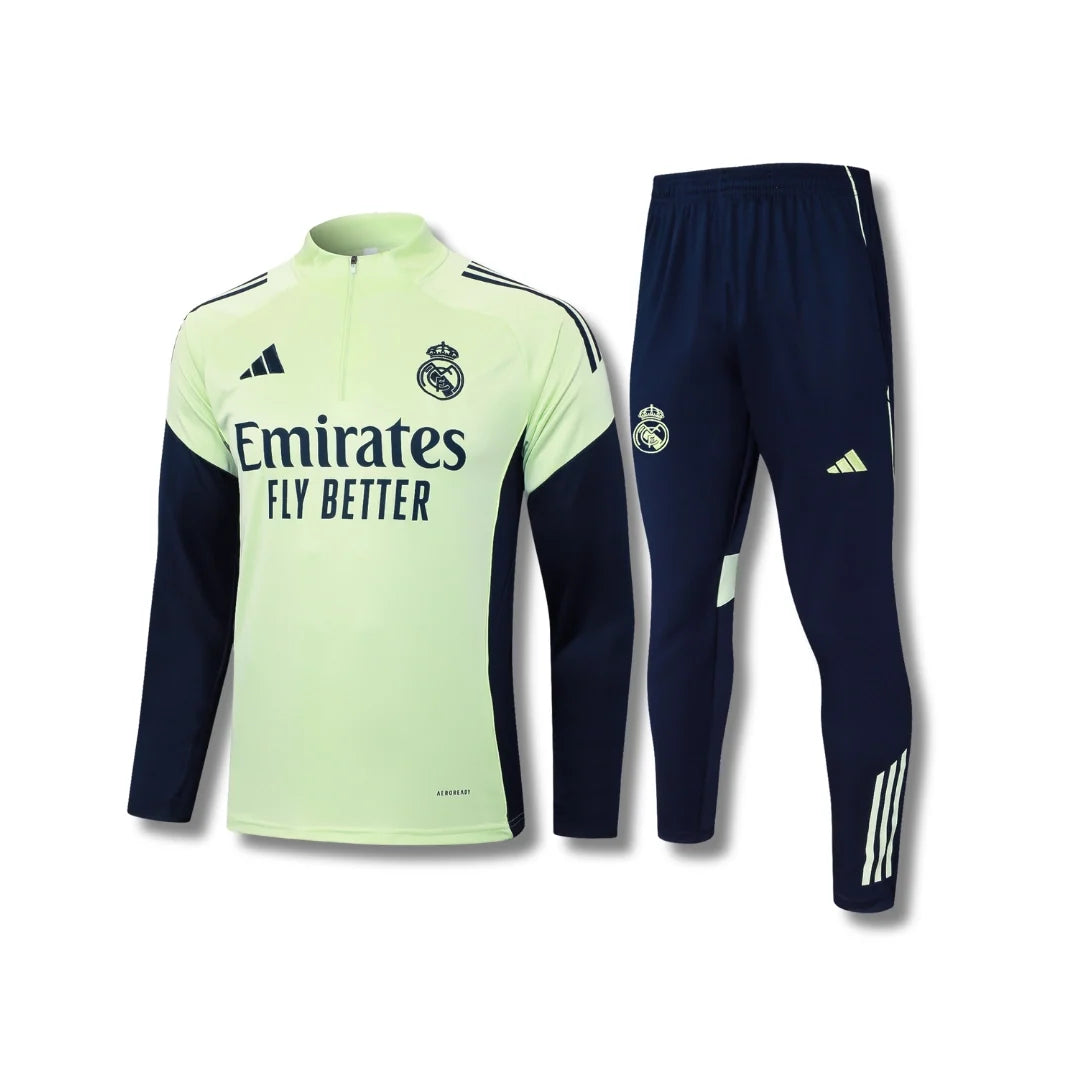 Real Madrid Black/Lime Tracksuit - front view