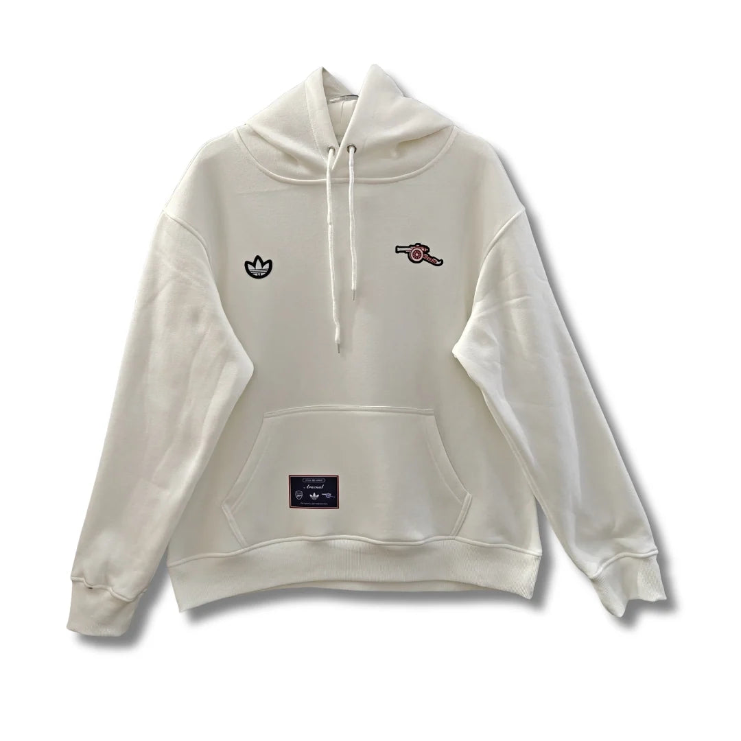 Arsenal White Hoodie - front view