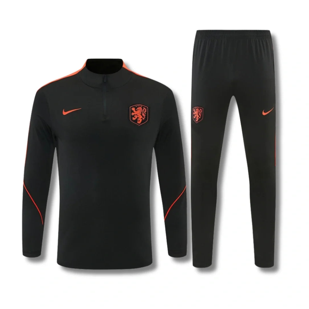 Netherlands Black Tracksuit 26/27 - front view