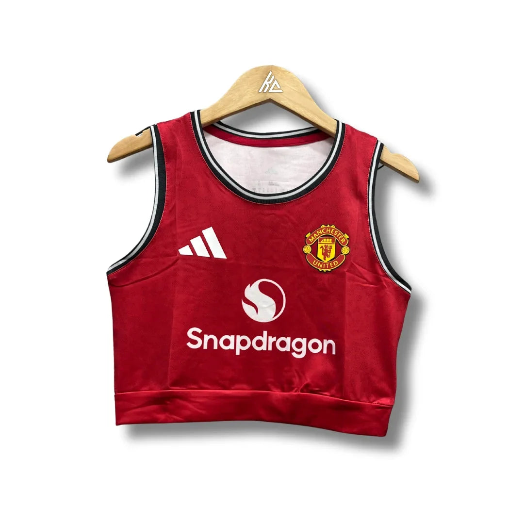 Man United Women 25/26 Crop Top - Home - front view