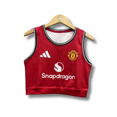 Man United Women 25/26 Crop Top - Home - front view