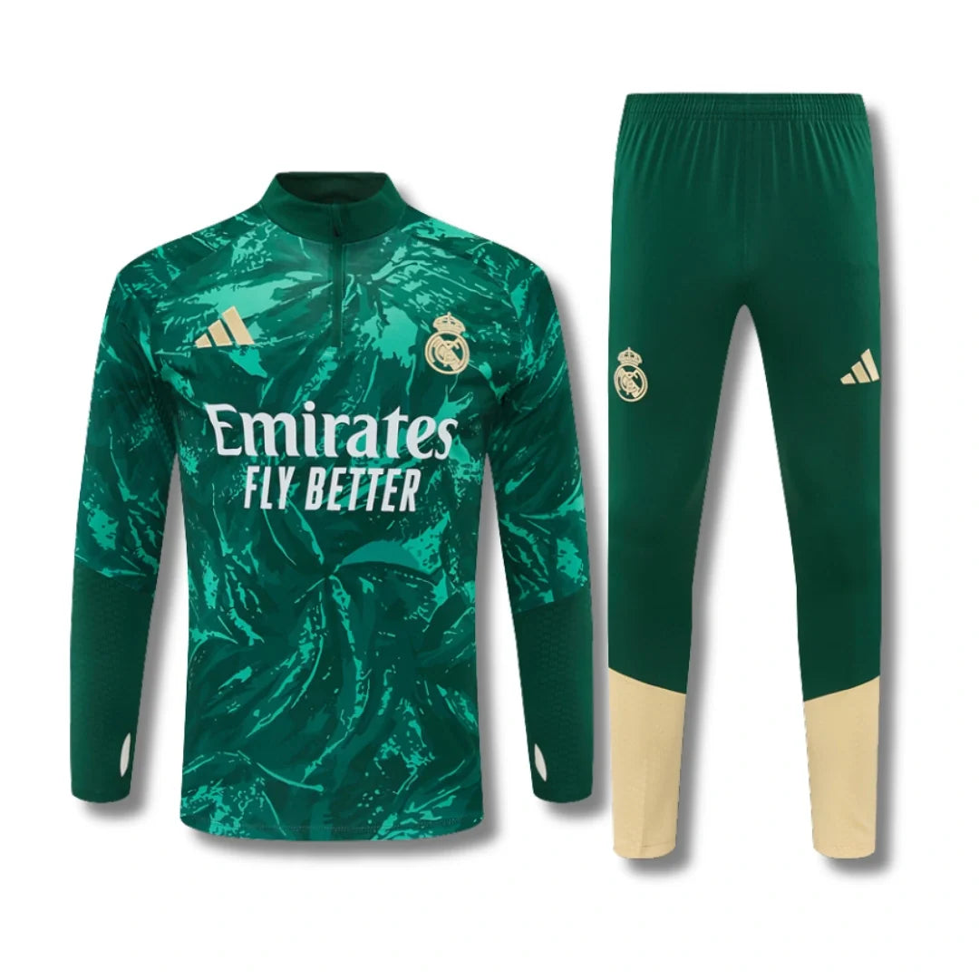 Real Madrid Floral Green Tracksuit 26/27 - front view