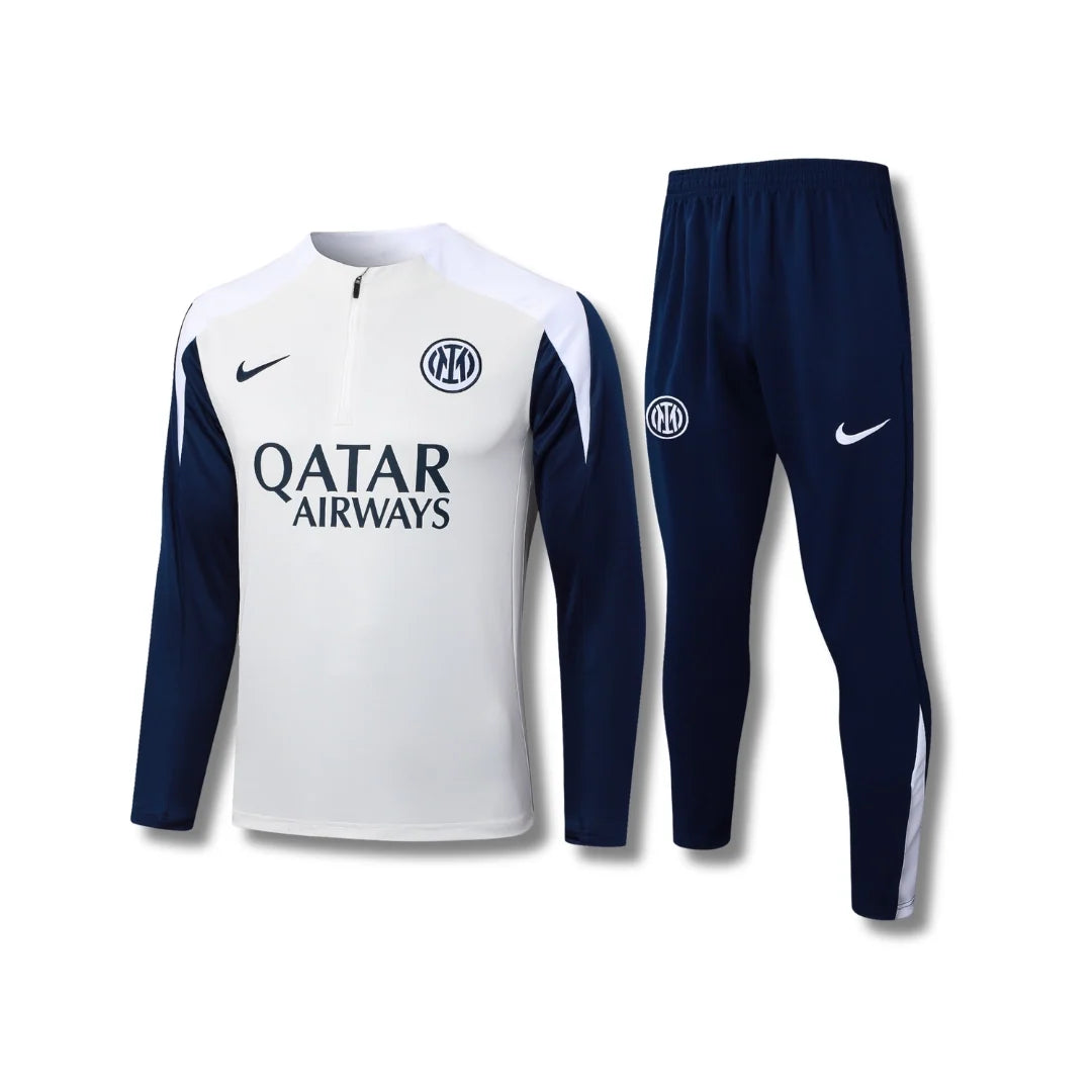 Inter Milan White/Navy Tracksuit - front view