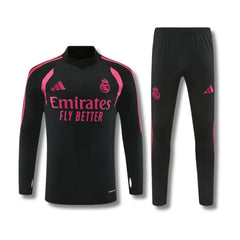 Real Madrid Black/Pink Tracksuit 26/27 - front view