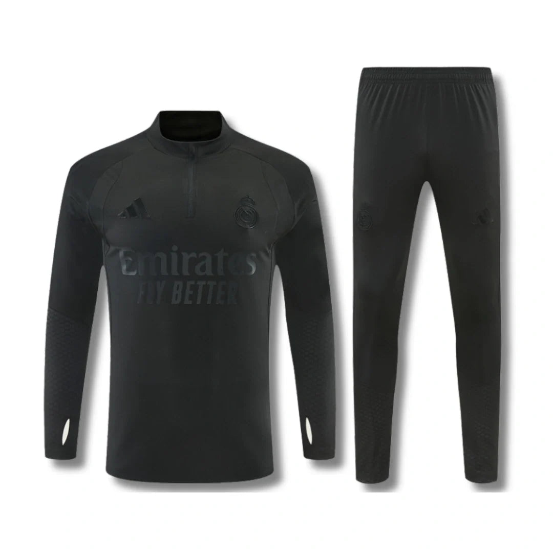 Real Madrid Blackout Tracksuit 26/27 - front view