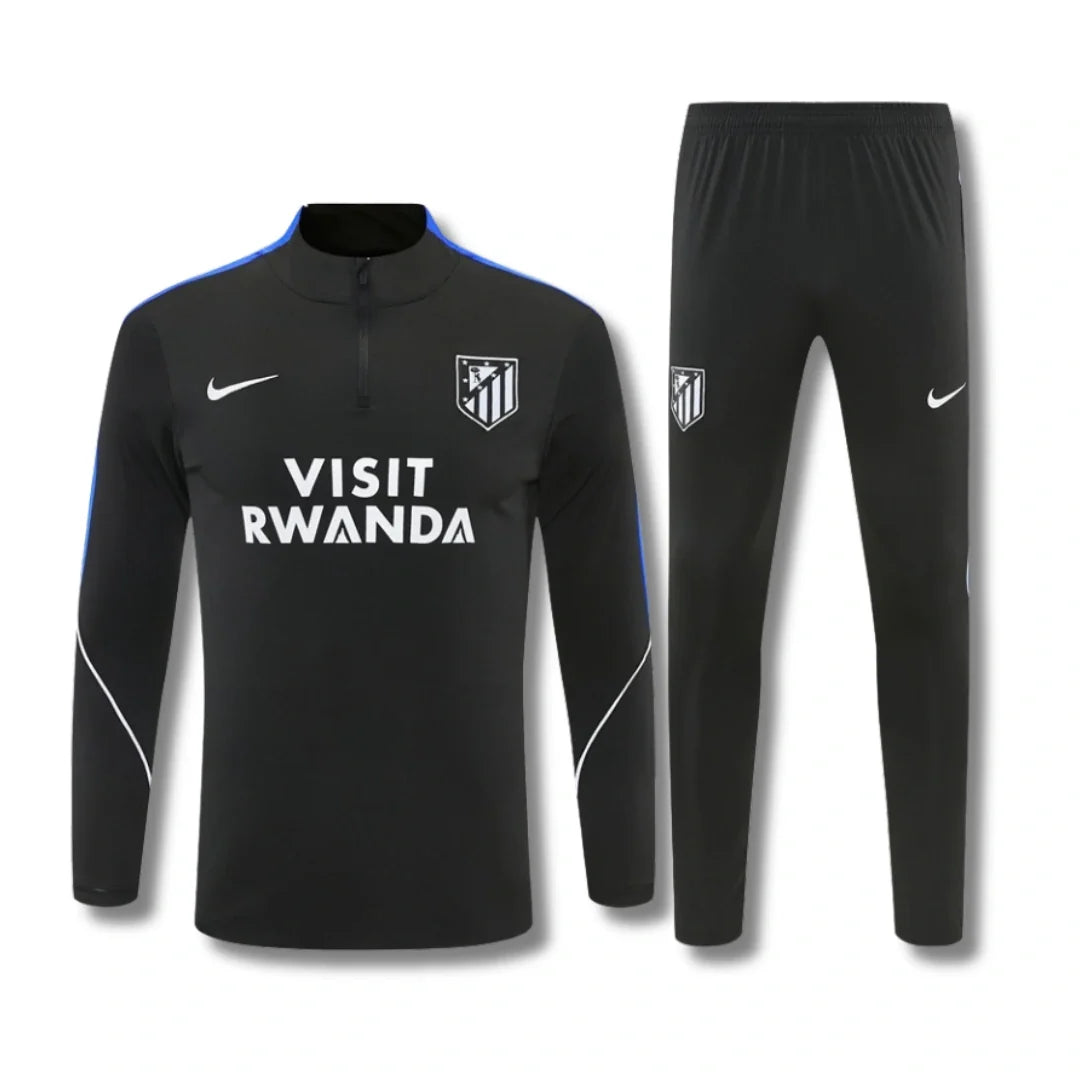 Atletico Madrid Black Tracksuit 26/27 - front view