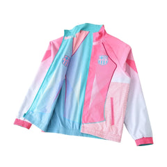 Barcelona Pink/Blue Reversible Windbreaker - back view