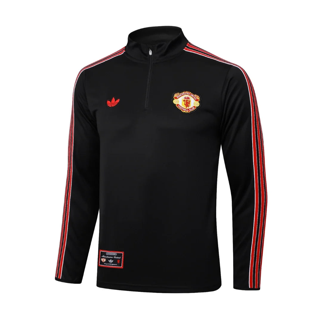 Manchester United Black/Red Tracksuit - back view