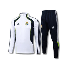 Real Madrid White/Black Tracksuit - front view