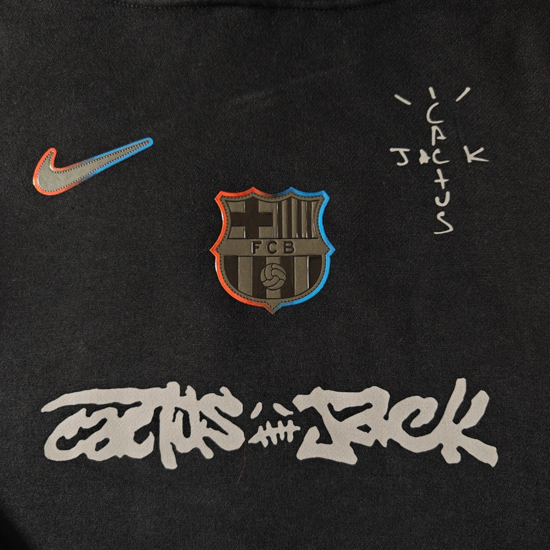Barcelona x Travis Scott Black Hoodie - back view