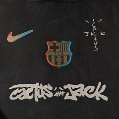 Barcelona x Travis Scott Black Hoodie - back view