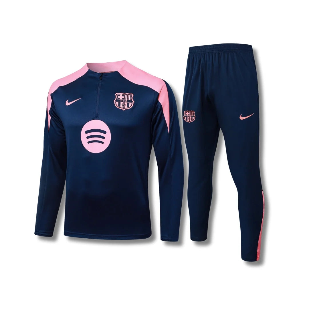 Barcelona Navy/Pink Tracksuit - front view