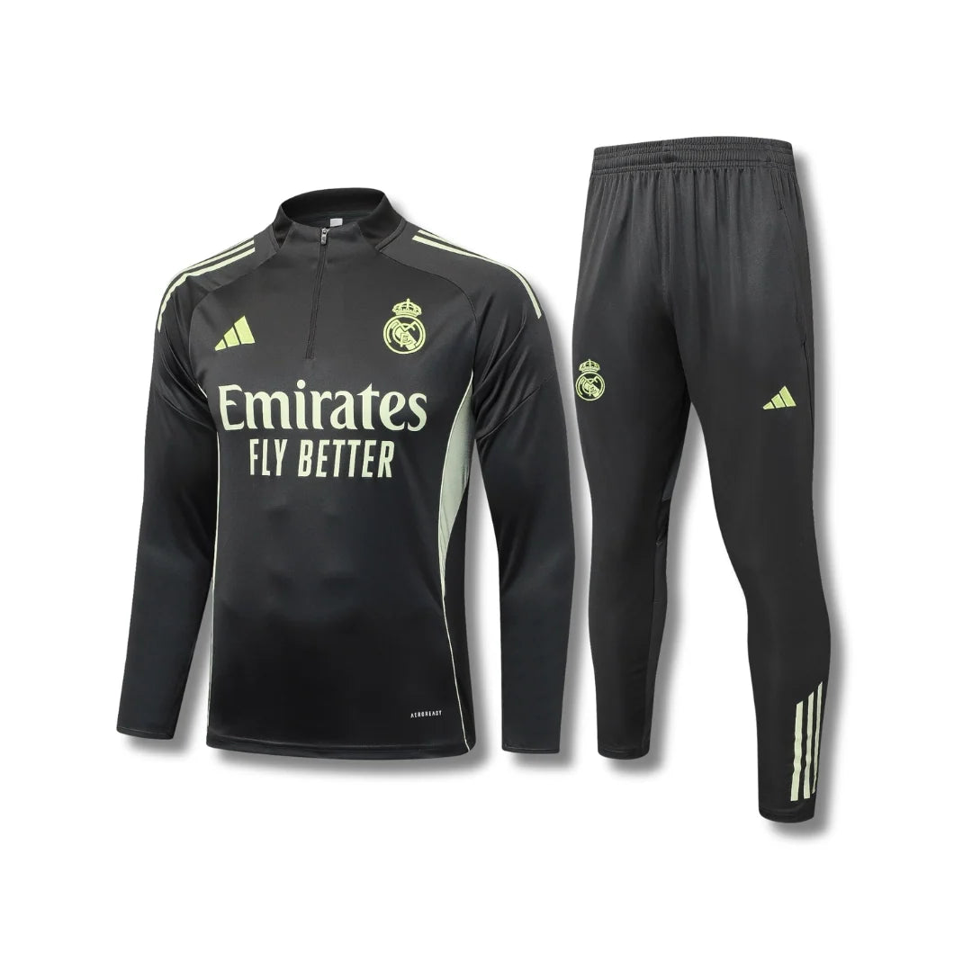 Real Madrid Olive Tracksuit - front view