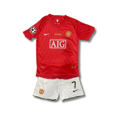 Man United Home 2007/08 Retro - Kids - front view