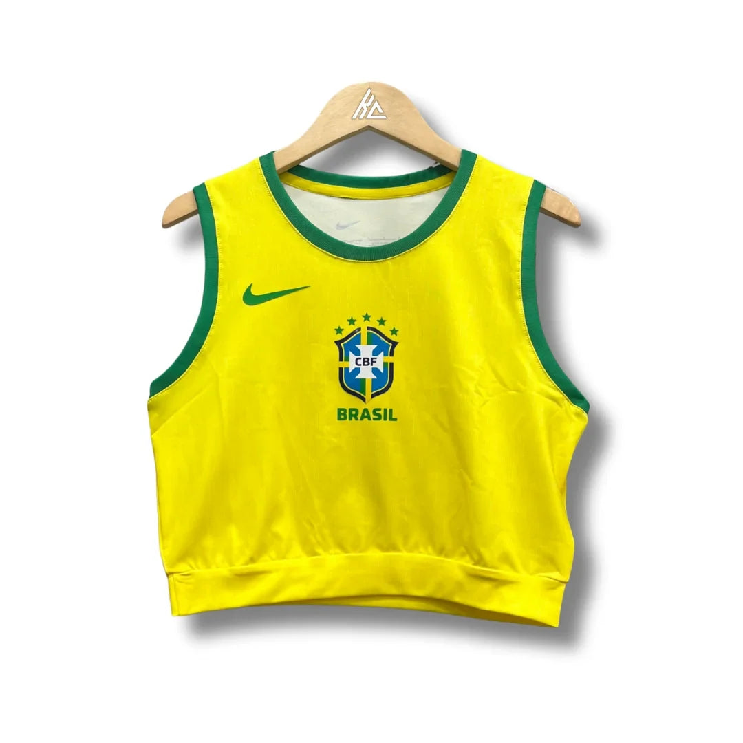 Brazil Women 25/26 Crop Top - Home - front view