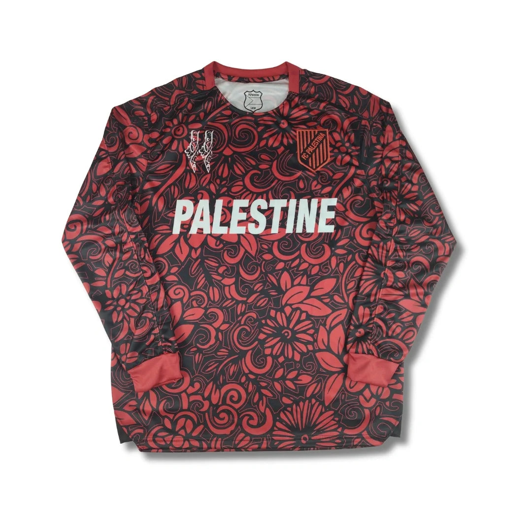 Palestine Red Floral Long Sleeve - Exclusive (English) - front view