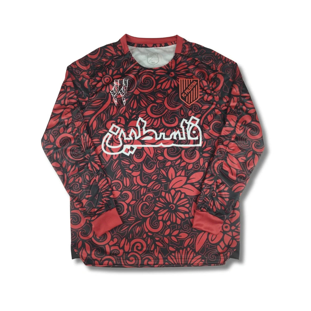 Palestine Red Floral Long Sleeve - Exclusive (Arabic)