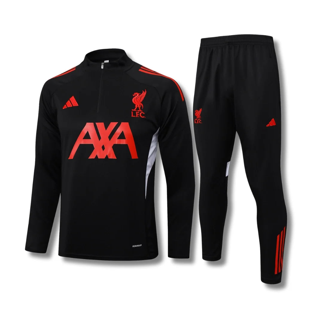 Liverpool Black/Red Tracksuit - front view