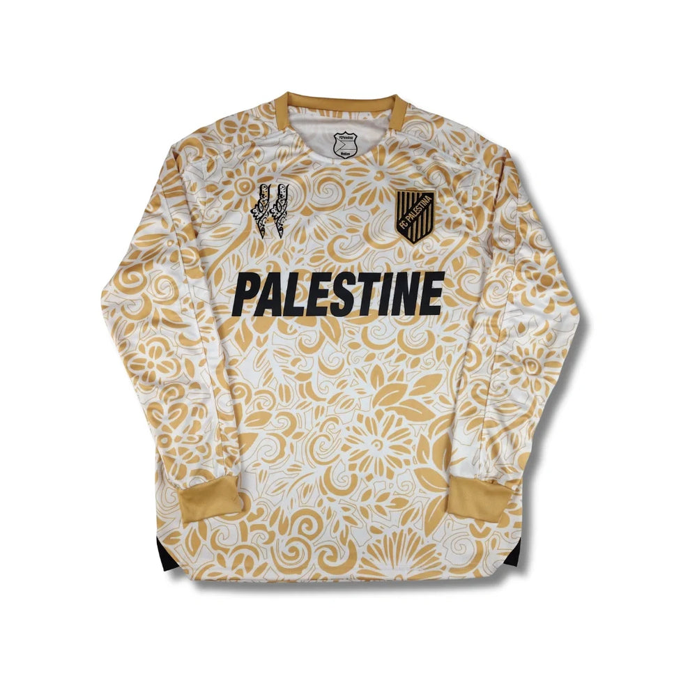 Palestine White Floral Long Sleeve - Exclusive (English)