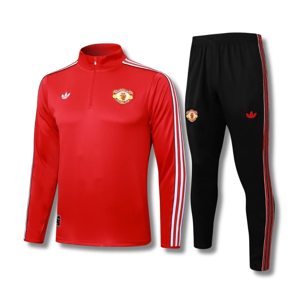Manchester United Red/White Tracksuit - front view