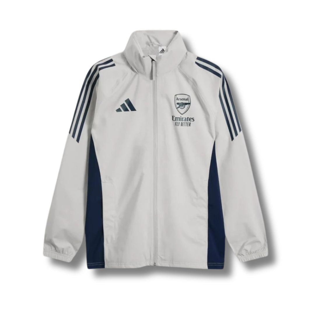 Arsenal White/Navy Windbreaker - front view