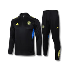 Manchester United Black/Neon Tracksuit - front view