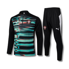 Portugal Black/Multicolor Tracksuit - front view
