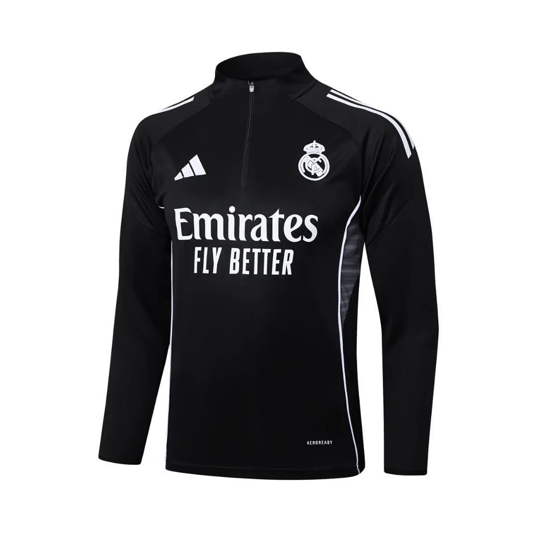 Real Madrid Black/White Tracksuit - back view