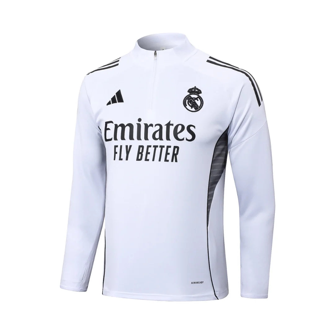 Real Madrid White/Black Tracksuit - back view