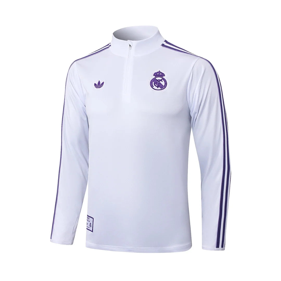 Real Madrid White/Purple Tracksuit - back view