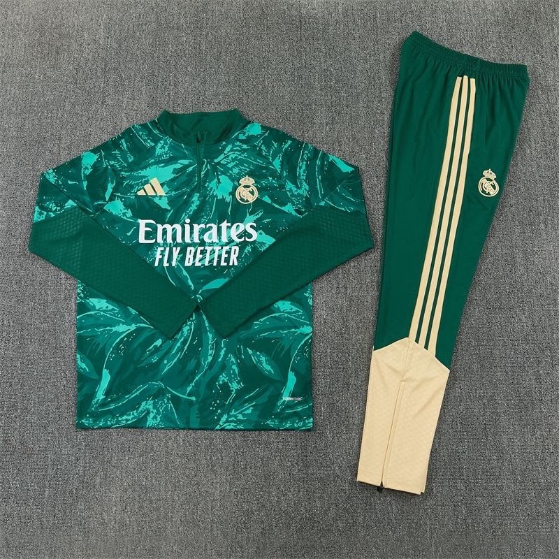 Real Madrid Olive TrackSuit - front view
