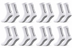 Grip White Socks 8 PAIRS - front view